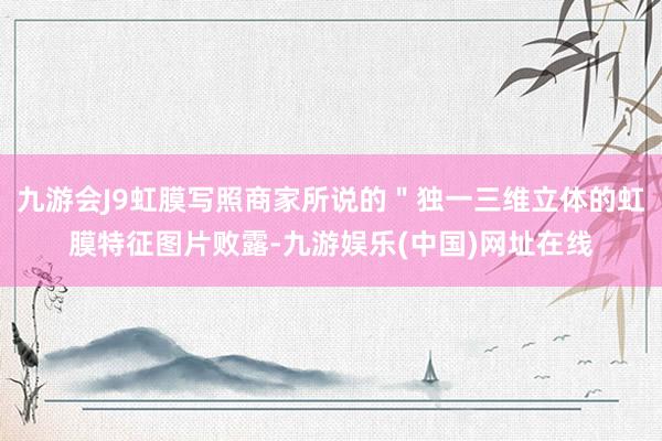 九游会J9虹膜写照商家所说的＂独一三维立体的虹膜特征图片败露-九游娱乐(中国)网址在线
