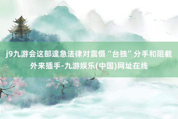 j9九游会这部遑急法律对震慑“台独”分手和阻截外来插手-九游娱乐(中国)网址在线