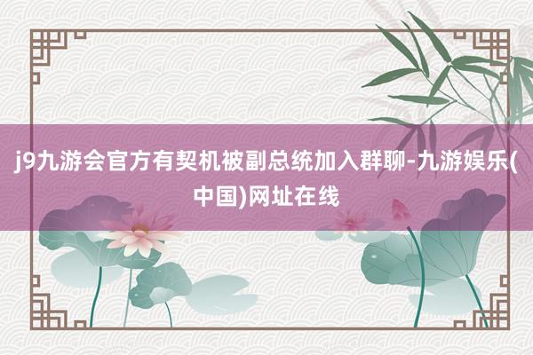 j9九游会官方有契机被副总统加入群聊-九游娱乐(中国)网址在线