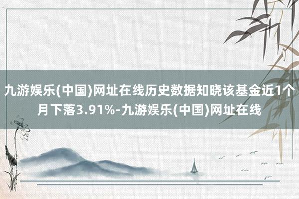 九游娱乐(中国)网址在线历史数据知晓该基金近1个月下落3.91%-九游娱乐(中国)网址在线