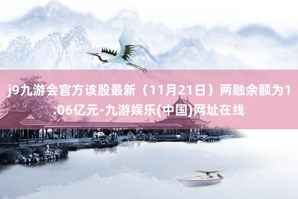 j9九游会官方该股最新（11月21日）两融余额为1.06亿元-九游娱乐(中国)网址在线